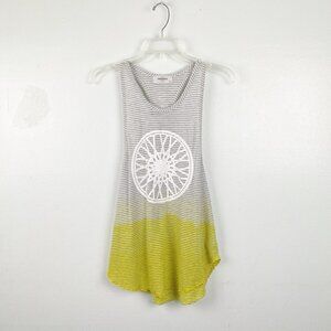 🦋 SOULCYCLE Racerback Graphic Gray Yellow Ombre Tank Top Size Small Workout
